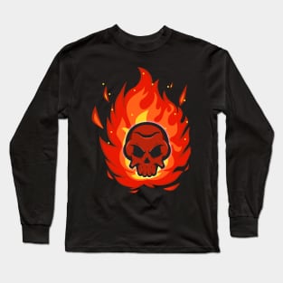 Flame Skull Long Sleeve T-Shirt